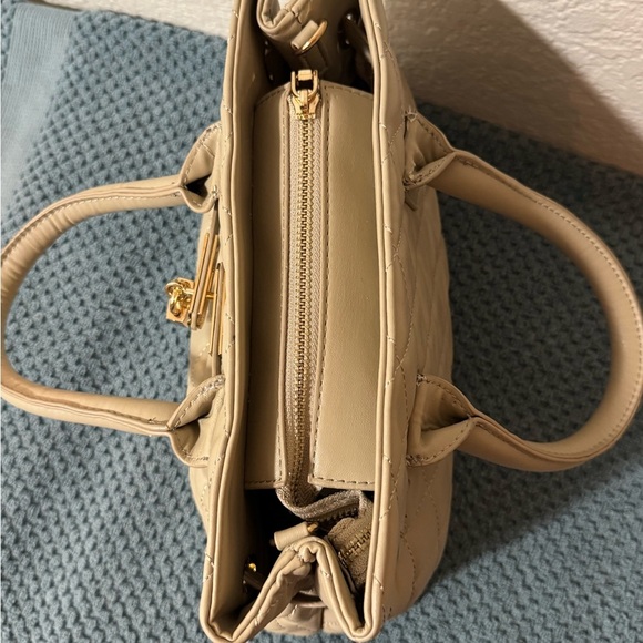 Badgley Mischka Quilted Tan Tote - Picture 7 of 9